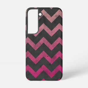 Coque Samsung Galaxy Motif chevron gris foncé ombré rose magenta rouge