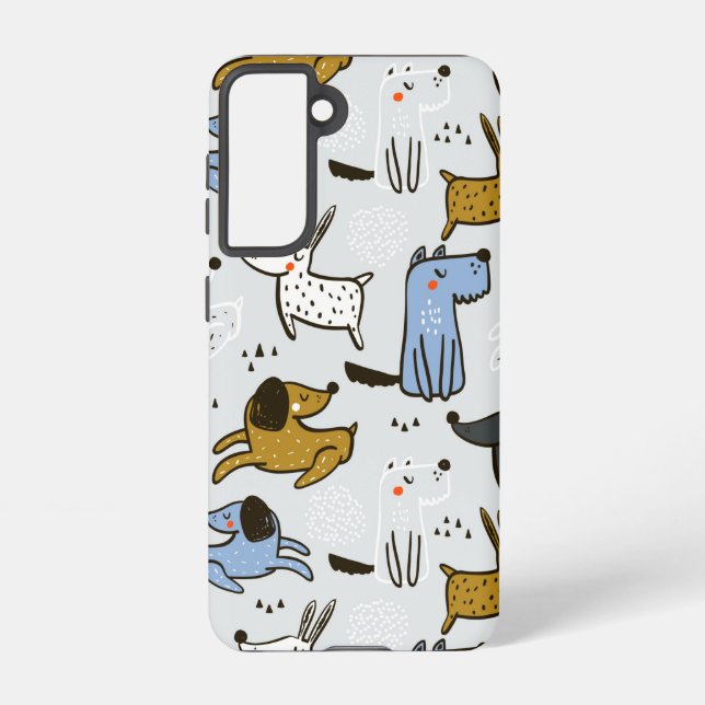 Coque Samsung Galaxy Motif chien mignon Doodle (Verso)