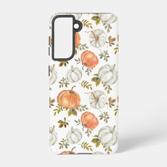 Coque Samsung Galaxy Motif Citrouille d'aquarelle d'automne (Verso)