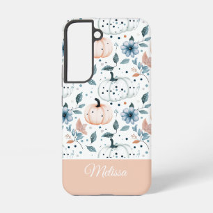 Coque Samsung Galaxy Motif citrouille et fleurs personnalisé 