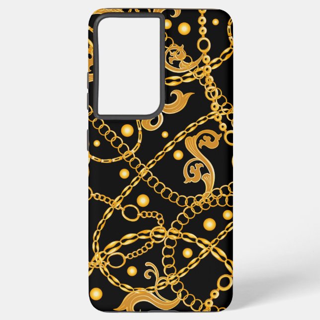 Coque Samsung Galaxy Motif Classique Chaîne Dorée (Verso)