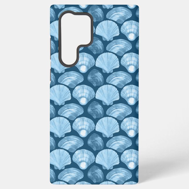 Coque Samsung Galaxy Motif Coquillage de Plage Bleue (Verso)