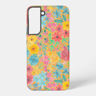 Coque Samsung Galaxy Motif d'aquarelle florale en jaune