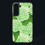 Coque Samsung Galaxy Motif d'aquarelle Hydrangea<br><div class="desc">Motif en fleur d'hydrangée verte peinte d'aquarelles.</div>