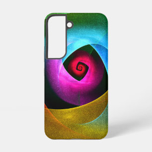 Coque Samsung Galaxy Motif d'art abstrait moderne bleu orange rose #24