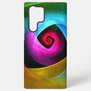 Coque Samsung Galaxy Motif d'art abstrait moderne bleu orange rose #24