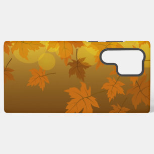 Coque Samsung Galaxy Motif d'automne avec feuilles d'érable en chute et