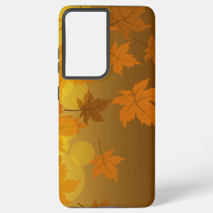 Coque Samsung Galaxy Motif d'automne avec feuilles d'érable en chute et