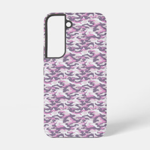 Coque Samsung Galaxy Motif de camouflage en gris double et rose