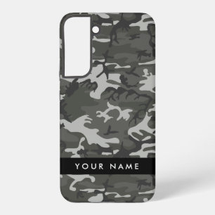 Coque Samsung Galaxy Motif de camouflage gris, Votre nom, Personnaliser