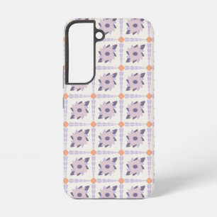 Coque Samsung Galaxy Motif de carreau décoratif pastel violet