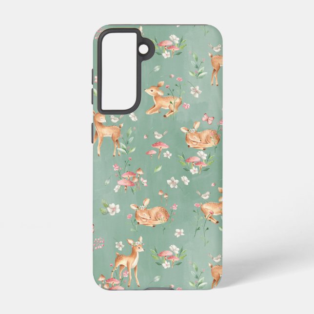 Coque Samsung Galaxy Motif de cerfs à l'aquarelle (Verso)