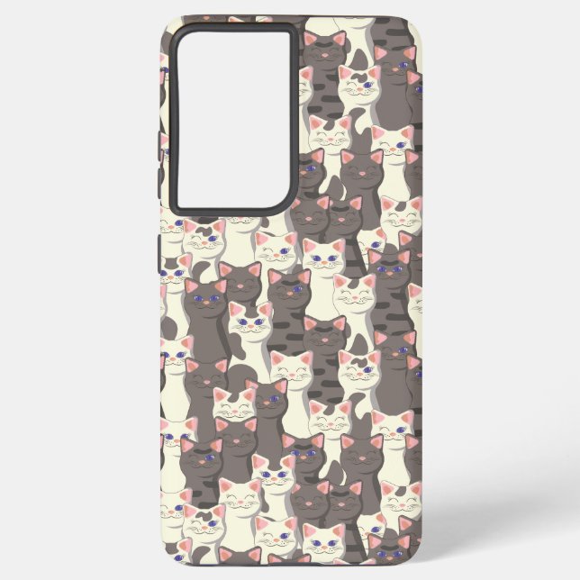 Coque Samsung Galaxy Motif de chats blancs et gris (Verso)