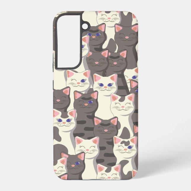 Coque Samsung Galaxy Motif de chats blancs et gris (Verso)
