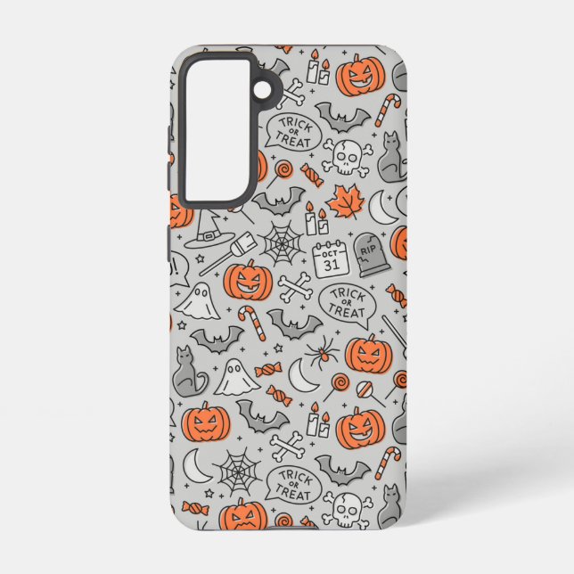 Coque Samsung Galaxy Motif de doodle pour les enfants mignons Halloween (Verso)
