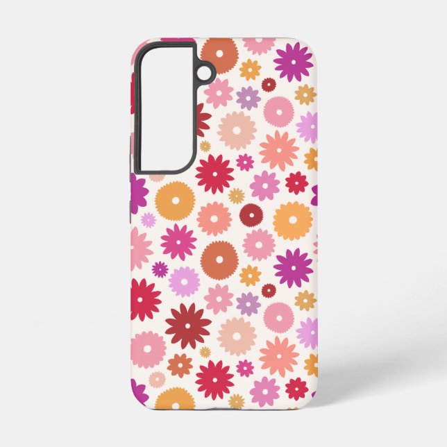 Coque Samsung Galaxy Motif de fleurs colorées (Verso)