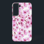 Coque Samsung Galaxy Motif de fleurs de cerisiers<br><div class="desc">Aquarelle motif transparent en branches de cerisier.</div>
