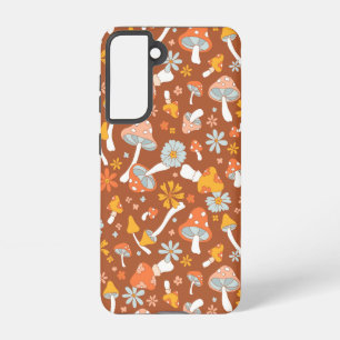 Coque Samsung Galaxy Motif de fleurs de champignons Vintages rétro