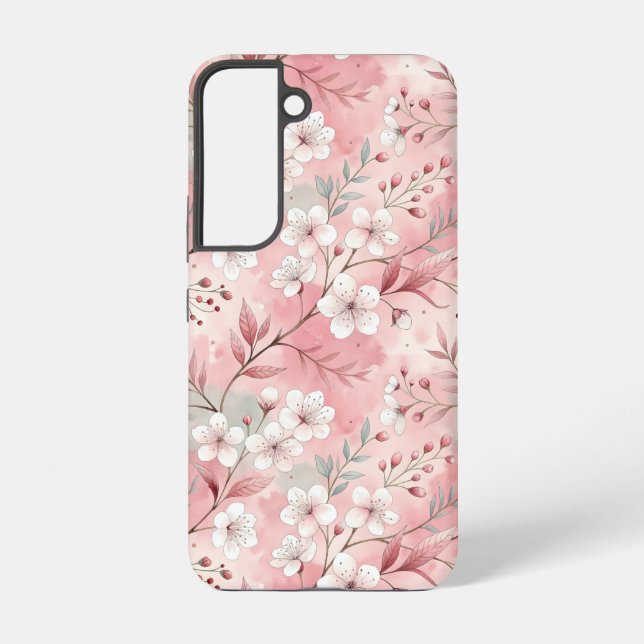 Coque Samsung Galaxy Motif de fleurs Sakura rose (Verso)