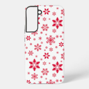 Coque Samsung Galaxy Motif de flocon de neige, Flammes de neige rouges,