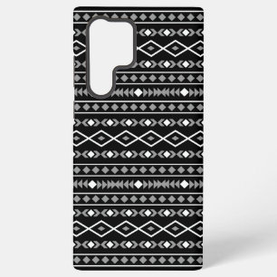 Coque Samsung Galaxy Motif de formes aztèques blanc gris noir