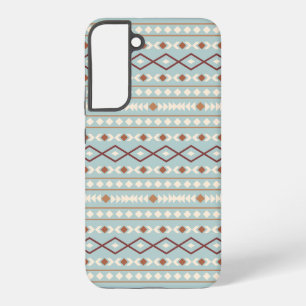 Coque Samsung Galaxy Motif de formes aztèques rouille crème bleu sarcel