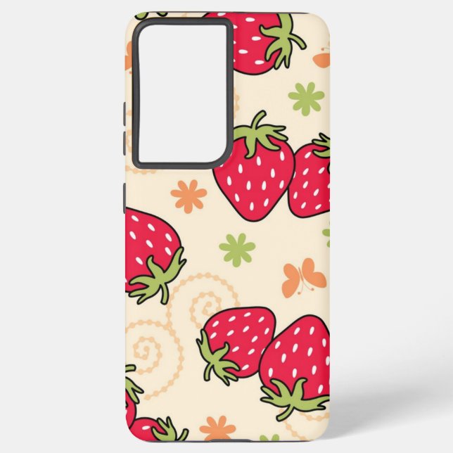 Coque Samsung Galaxy Motif de fraises (Verso)