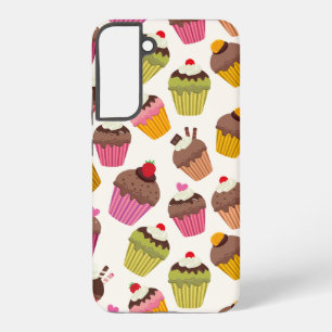 Coque Samsung Galaxy Motif de gâteau, Motif de muffin, Chocolat, Coeurs