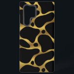Coque Samsung Galaxy Motif de girafe abstraite en or et noir<br><div class="desc">La girafe abstraite couleur or sans couture motif sur arrière - plan noir.</div>