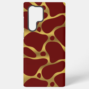 Coque Samsung Galaxy Motif de girafe abstraite or et rouge