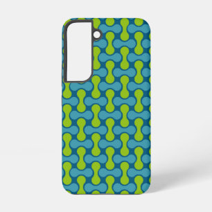 Coque Samsung Galaxy Motif de lien rétro moderne en bleu et vert