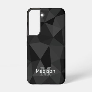 Coque Samsung Galaxy Motif de maille géométrique noir gris foncé Monogr