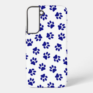 Coque Samsung Galaxy Motif de pattes, Pattes de chien, Pattes bleu mari
