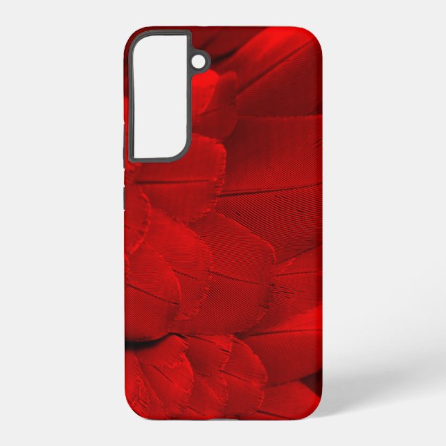 Coque Samsung Galaxy Motif de plumes d'aile rouge (Verso)