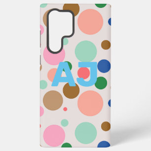 Coque Samsung Galaxy Motif de point de Polka Monogramme moderne