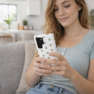 Coque Samsung Galaxy Motif de points jaunes modernes en cercle répétiti