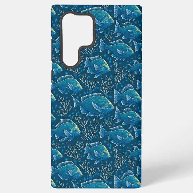 Coque Samsung Galaxy Motif de poisson bleu (Verso)