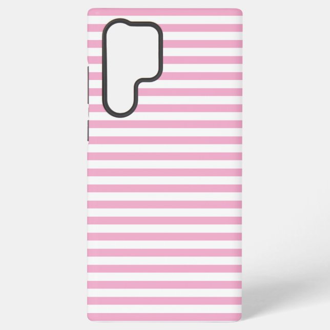 Coque Samsung Galaxy Motif de rayure verticale rose et blanc (Verso)