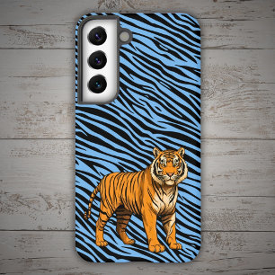 Coque Samsung Galaxy Motif de tigre en bleu clair avec tigre