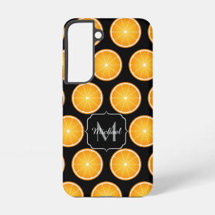 Coque Samsung Galaxy Motif de tranches de fruits orange cool monogramme