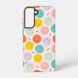 Coque Samsung Galaxy Motif de visage joyeux souriant coloré
