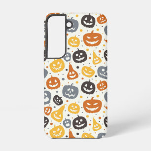 Coque Samsung Galaxy Motif de visages de citrouilles colorés