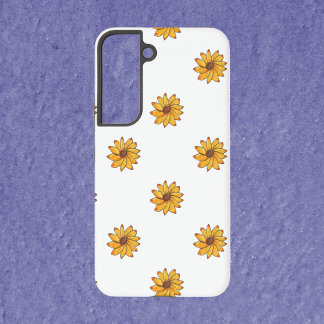 Coque Samsung Galaxy Motif d'encre de marqueur jaune Fleur