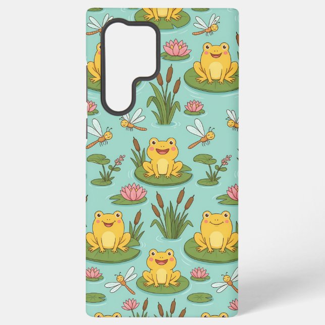 Coque Samsung Galaxy Motif d'étang de grenouille mignon (Verso)