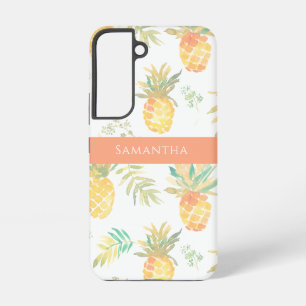 Coque Samsung Galaxy Motif d'été tropical Ananas Mignon Nom