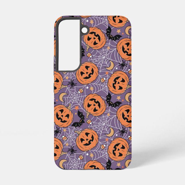 Coque Samsung Galaxy Motif d'Halloween violet Jack-O-lanterne (Verso)