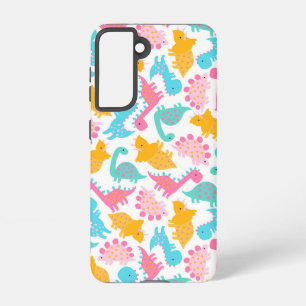 Coque Samsung Galaxy Motif Dinosaur rose et Turquoise