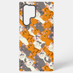 Coque Samsung Galaxy Motif en diagonale du chat noir blanc gingembre