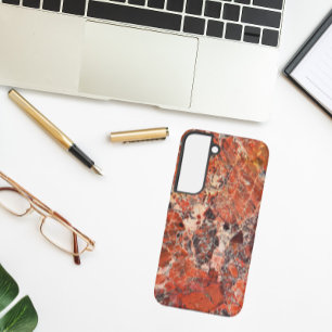 Coque Samsung Galaxy Motif en pierre de Jasper Breccié Orange