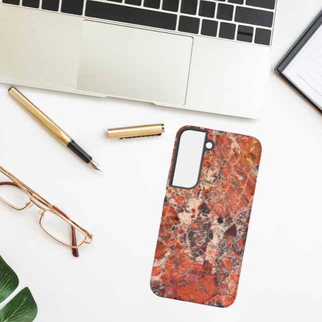 Coque Samsung Galaxy Motif en pierre de Jasper Breccié Orange (In Situ)